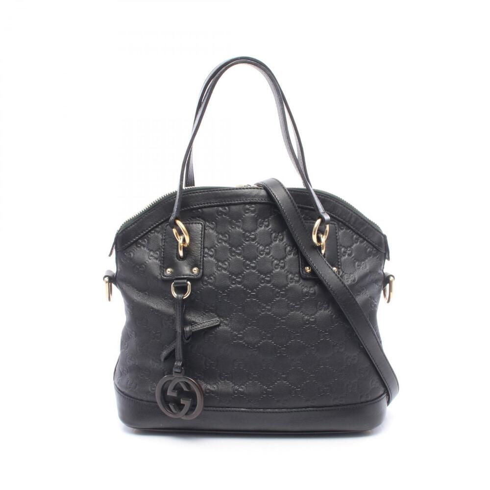 Gucci Guccissima Top Handle Bag Leather Black